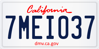 CA license plate 7MEI037