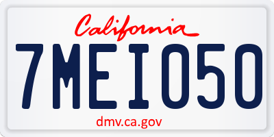 CA license plate 7MEI050