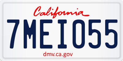 CA license plate 7MEI055