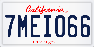 CA license plate 7MEI066