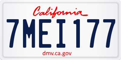 CA license plate 7MEI177