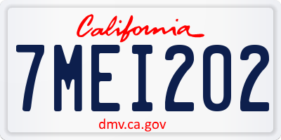 CA license plate 7MEI202