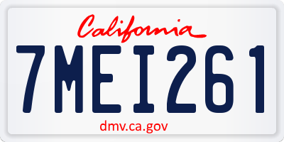 CA license plate 7MEI261