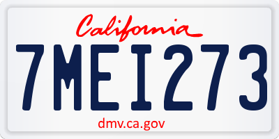 CA license plate 7MEI273