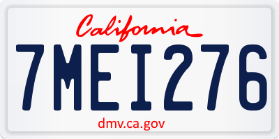 CA license plate 7MEI276