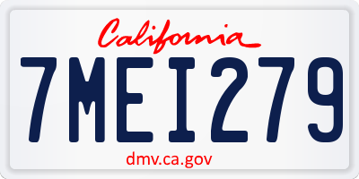 CA license plate 7MEI279