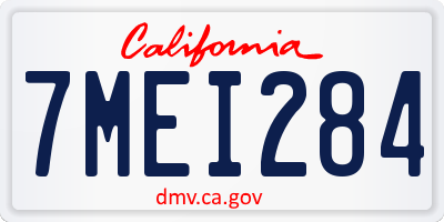 CA license plate 7MEI284