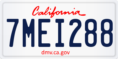 CA license plate 7MEI288