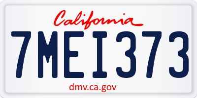 CA license plate 7MEI373