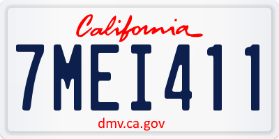 CA license plate 7MEI411
