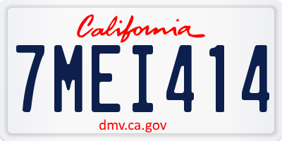 CA license plate 7MEI414