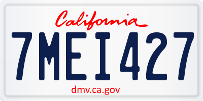 CA license plate 7MEI427