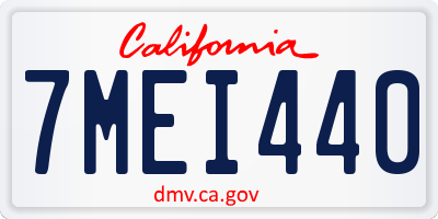 CA license plate 7MEI440