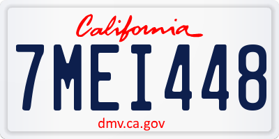 CA license plate 7MEI448