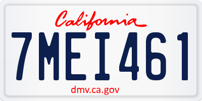CA license plate 7MEI461