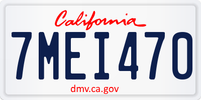 CA license plate 7MEI470