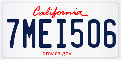 CA license plate 7MEI506