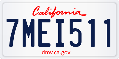 CA license plate 7MEI511