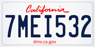 CA license plate 7MEI532