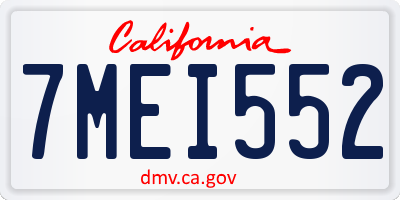 CA license plate 7MEI552
