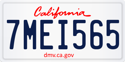 CA license plate 7MEI565