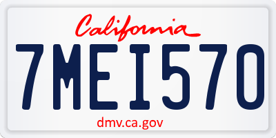 CA license plate 7MEI570