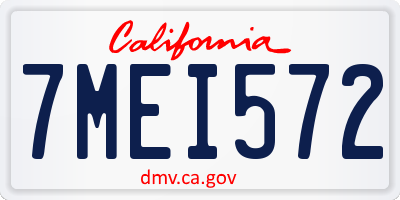 CA license plate 7MEI572