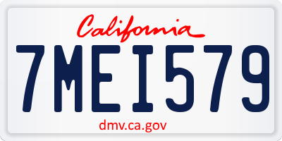 CA license plate 7MEI579