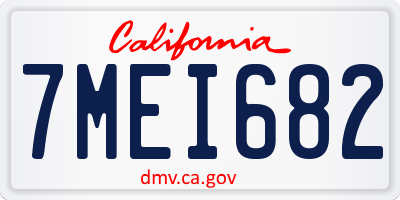 CA license plate 7MEI682
