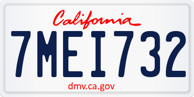 CA license plate 7MEI732