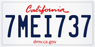 CA license plate 7MEI737