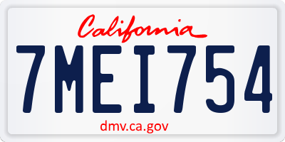 CA license plate 7MEI754