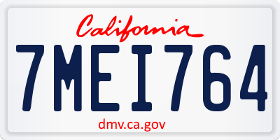 CA license plate 7MEI764