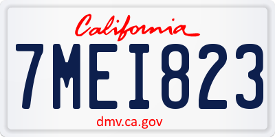 CA license plate 7MEI823