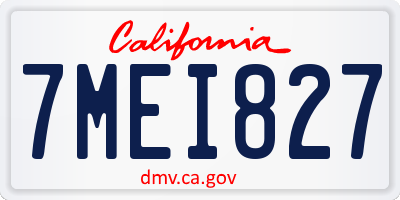 CA license plate 7MEI827