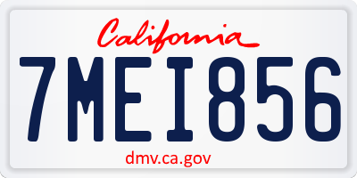 CA license plate 7MEI856