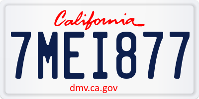 CA license plate 7MEI877