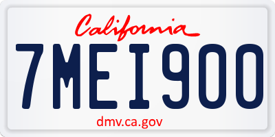 CA license plate 7MEI900