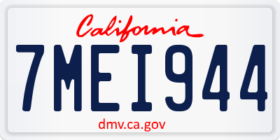 CA license plate 7MEI944