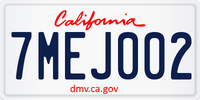 CA license plate 7MEJ002
