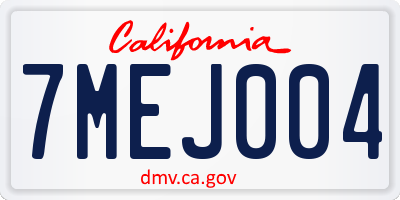 CA license plate 7MEJ004
