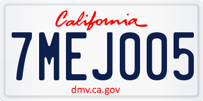 CA license plate 7MEJ005