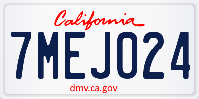 CA license plate 7MEJ024
