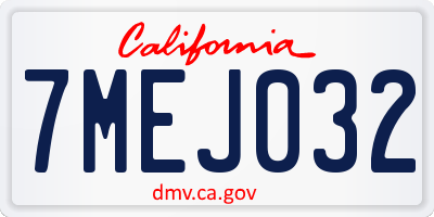 CA license plate 7MEJ032