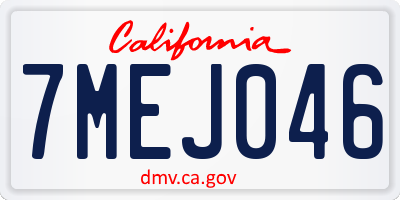 CA license plate 7MEJ046