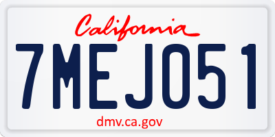 CA license plate 7MEJ051