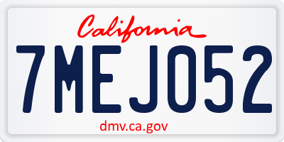 CA license plate 7MEJ052