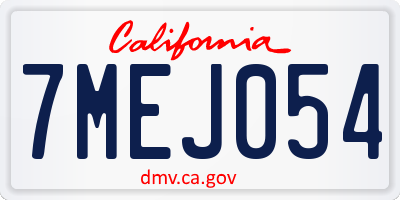 CA license plate 7MEJ054