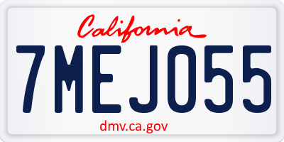 CA license plate 7MEJ055