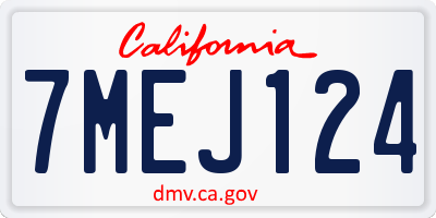 CA license plate 7MEJ124